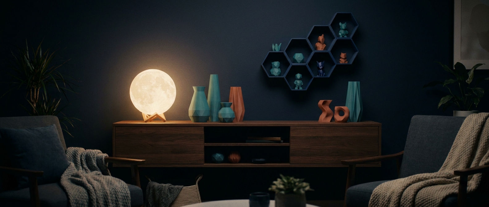 Karu Print pieces styled in a living room
