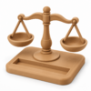 Caramel 3D-Printed Balance Scale Scales of Justice Card Holder