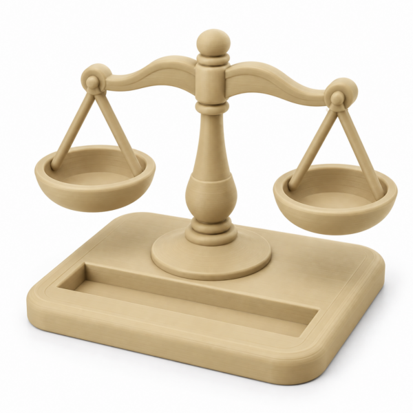 Desert Tan Balance Scale Model Scales of Justice Card Holder