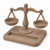 Latte Brown Balance Scale Model Scales of Justice Card Holder