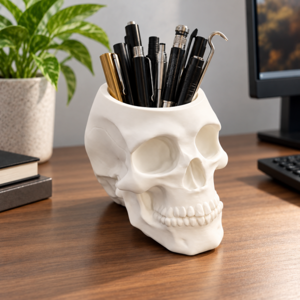 Gothic Skull Pen Holder
