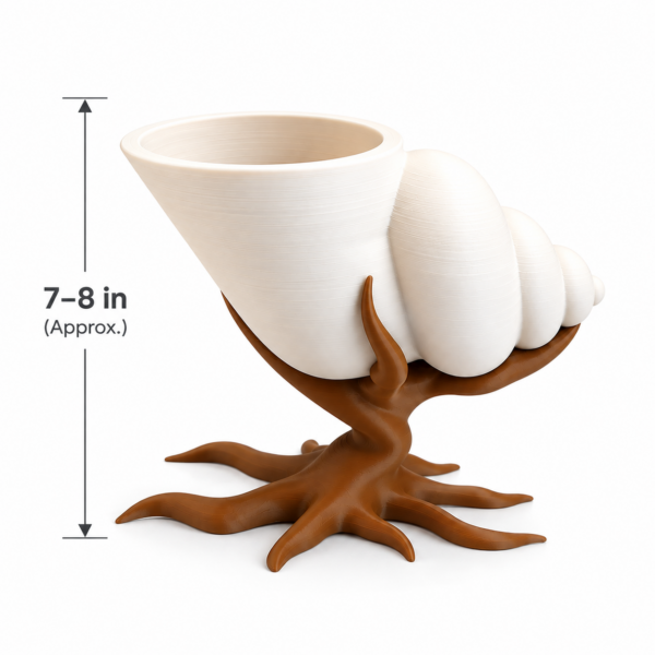 3D Printed Shell Planter with Stand Shell Shaped Pot