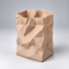 Faceted Crumpled Paper Vase Paper Bag Pen Holder