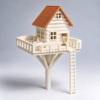 Miniature Ivory Treehouse with Terracotta Roof Miniature Ivory Treehouse with Terracotta Roof