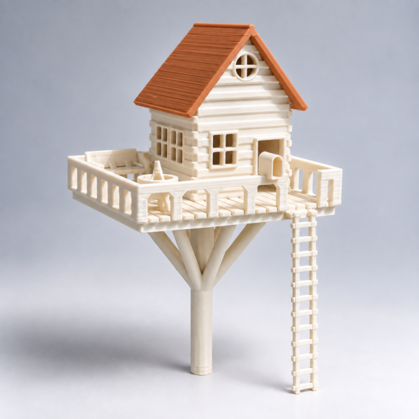 Miniature Ivory Treehouse with Terracotta Roof Miniature Ivory Treehouse with Terracotta Roof