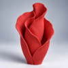 Sculptural Scarlet Petal Vase Flower Vase
