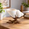 Sculptural Shell on Rooted Stand Shell Shaped Pot