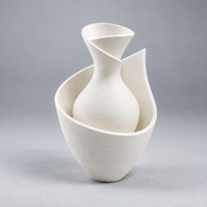 Sculptural Spiral White Vase Vase for Bold Decor